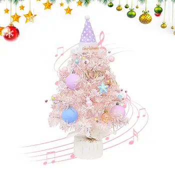 Kalėdų Šviesos Music Box Lauko Mini Medis Stalo Dekoro 360 Sukimosi Candy Spalvas Darbalaukio Kalėdų Muzikos Žaislai, Miegamojo