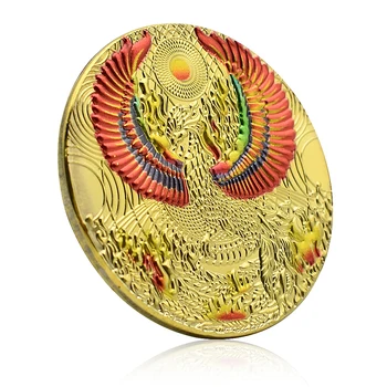 Kinija Phoenix Aukso Monetų, Tai Ji Atminimo Medalis Auksą, Padengtą Amatų Suvenyrų Papuošalai