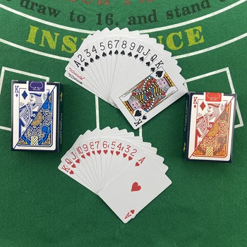 Pokerio 4 Rinkiniai/Daug 2 Spalvos Plastiko Žaisti Pokerio Kortas, Raudona Ir Mėlyna 