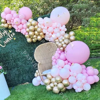 205Pcs Pink Macaron Vestuvių Balionai Arch Girliandą Rinkinys 