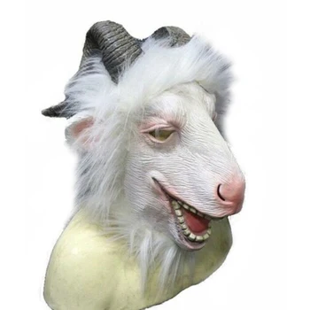 Latekso Baltojo Ožio Kaukė Antilopių Kaukes su kailis ir ragai Helovinas Kostiumas Šalis Gumos Gyvūnų Galvos Kaukė