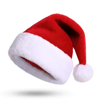 Kalėdų Skrybėlę Santa Skrybėlę su Komforto Pliušinis Pamušalas Kraštų Skrybėlės Suaugusiems Kalėdos Grupė Kalėdų Senelio Kostiumas Unisex suaugusiems vaikams