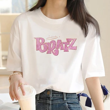 Bratz Tee moterims komiksų marškinėliai mergina harajuku manga dizainerių drabužiai