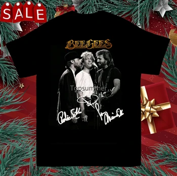 Bee Gees Pasirašė Medvilnės Black Vyrų T - Shirt