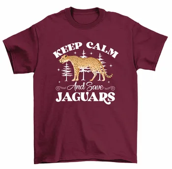 Nusiraminkite Ir Išsaugoti Jaguarai Laukinių Gyvūnų Dovana T-Shirt Vyrai Moterys ilgomis rankovėmis