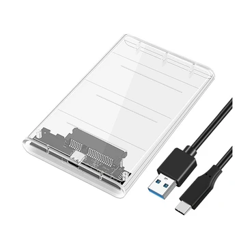 USB3.0/Tipas-C HDD Talpyklos 2,5 Colių Kietąjį Diską Atveju SSD SATA3, Kad USB 3.0 Skaidrus HDD Dėžutė, USB C HDD Atveju 5Gbps