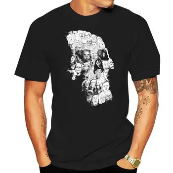 Siaubo Kaukolė Duomenys T-shirt Vyrai Patogus Trišakiai Hip-Hop Crewneck Medvilnės Audinio Marškinėliai, 3D Kaukolės Kaukę Spausdinti Viršūnes ' Tees