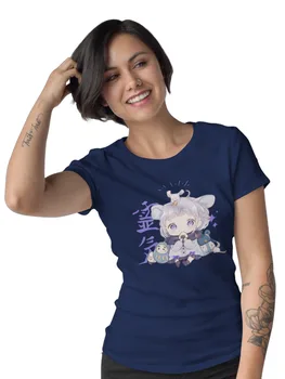 kiMaran Violetinė Iliustruotas Cute Girl Anime Karikatūros, T-Marškinėliai trumpomis Rankovėmis Tee