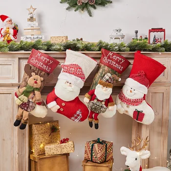 Kalėdų Kojinės Kalėdų Dekoracijos Kalėdų Santa & Snowman & Elnių Kabo Pakabukas Dovanų Maišeliai namų puošybai