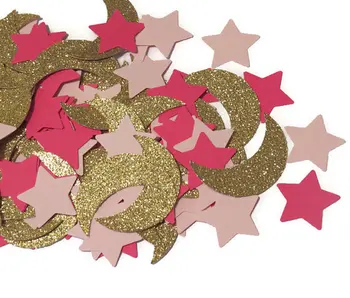 rožinė aukso palydovai ir žvaigždžių Blizgučiai Confettis Lentelė Sklaida vandenyno paplūdimys vestuvių kūdikių nuotakos dušas bachelorette šalis korteles