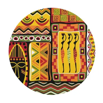 Afrikos Etninės Abstrakčiai Gyvūnų Turas Keramikos Akmens Miestelyje su Kamštienos Bazės Lentelė, Absorbentas Padėkliukai Gėrimų Rinkinys 1