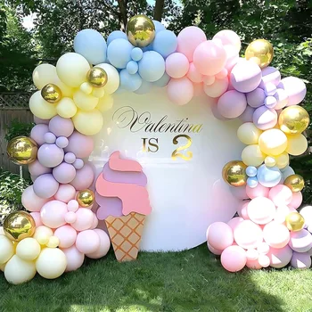 122 vienetų spalvinga macaron balionas arch rinkinys baby shower pastelinių vaivorykštės šalies ekologinės balionų girliandą sienos