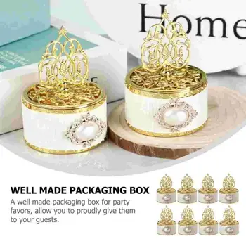12pcs Plastiko Vestuvių Šokoladinių Saldainių Dėžės Perlai su Dangteliu Slapukas Sausainių Pakavimo Dėžės Šalis Dekoro Pagoda Dizainas