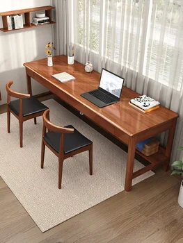 Medžio masyvo stalas prie lango, ilgai juostelės lentelė, studijų, biuro stalas, minimalistinio kompiuterio stalas, miegamojo,