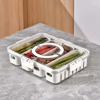 Balta Nešiojamų Saugojimo Dėžutė Šaldytuvą, Kad Išlaikyti Maistą Šviežią Didelės Talpos Organizatorius Dėžės Namų daugiasluoksnė, Virtuvės Reikmenys