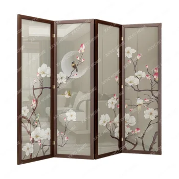 Medžio Masyvo Ekrano Skiriamoji Valdybos Prieškambario Kambarį Folding Mobile Naujas Kinų Stiliaus Kambarys, Miegamasis, Išraižytas Butas Stilius