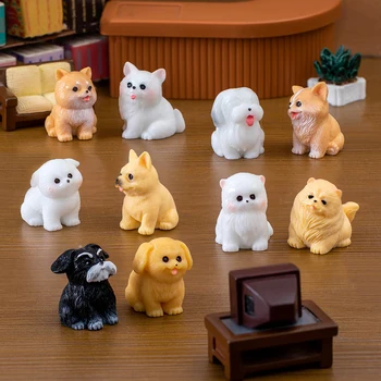 1PC Micro Mini Šuo Miniatiūros Figūrėlės Dervos Šuo Ornamentu Lėlės Dovanos Vaikui Žaislai, Stalinis Modelis 