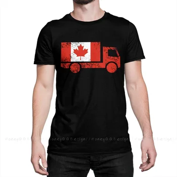 Kanados Truckers Spausdinti Medvilnės Marškinėliai Hombre Kanados Vėliavą, Sunkvežimių Vyrų Mados Streetwear Suaugusiųjų T Shirt O kaklo