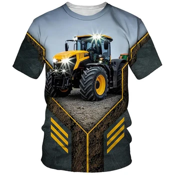 Vasaros sunkvežimis, traktorius spausdinti vyriški T-shirt automobilių traktoriaus T-shirt o trumparankoviai marškinėliai street palaidinukė negabaritinių marškinėliai 6XL