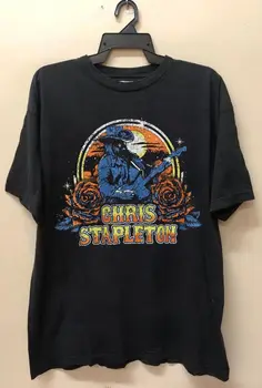 Rose Chris Stapleton Plakatas vtg Grafinis trumpas rankovės marškinėliai Medvilnės H10620 ilgomis rankovėmis