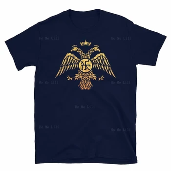Bizantijos Imperijos Standartas Erelis Vėliavos T-Shirt Mens Drabužių, Negabaritinių Grafika
