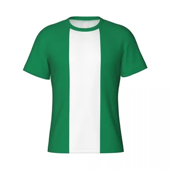 Sportiniai marškinėliai Nigerijos Vėliava Nigerijos 3D Vyrams, Moterims, Trišakiai jersey Drabužių futbolo Futbolo Gerbėjų Dovana Tėvynės marškinėliai