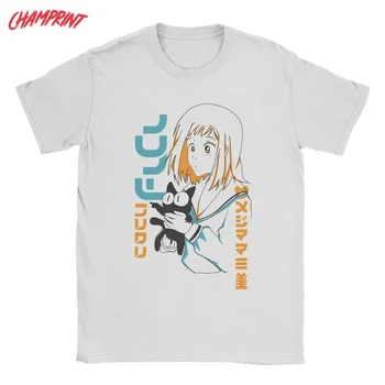 FLCL Mamimi Ir Ta-kun T-Shirt Vyrai Anime Laisvalaikio 100% Medvilnės Tees Crewneck trumpomis Rankovėmis T Marškiniai Plius Dydis Drabužiai