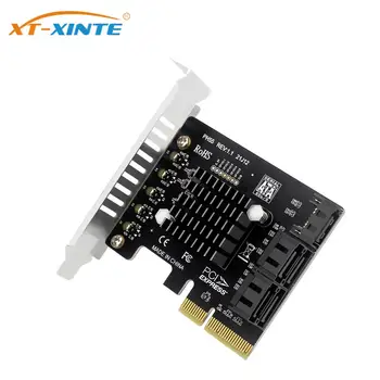 XT-XINTE PCI-E 5 Uostai SATA 3.0 III Plėtros Plokštę PCI-E X4 Valdiklio plokštės Palaikymas 6Gbps PCI-E, SATA Adapteris CENTRU PC